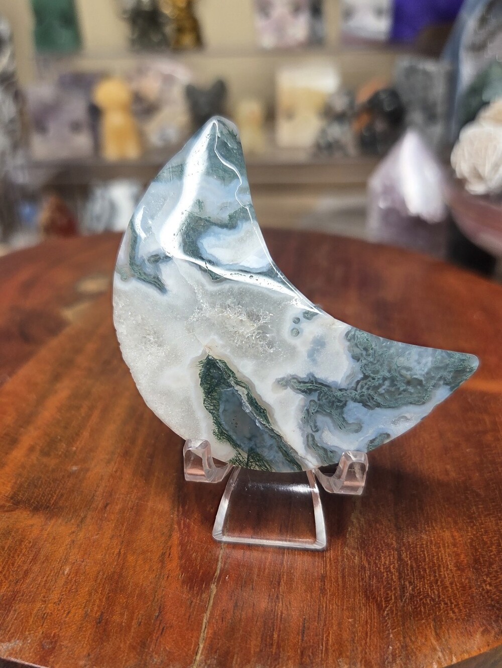 Moss Agate Moon (2.5)  New Beginnings